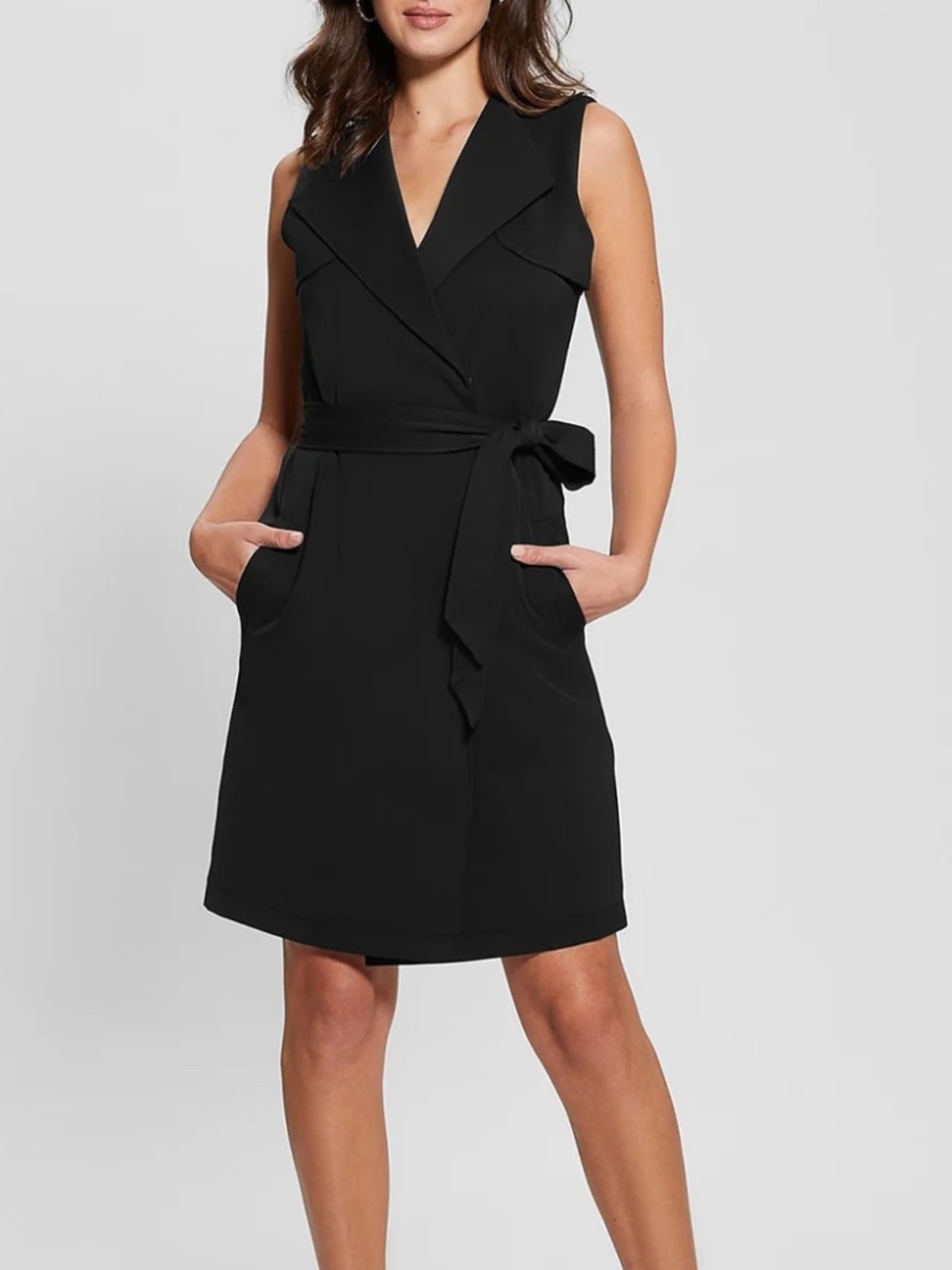 GUESS Women's Everly Sleeveless Belted Trench Dress - size M - NWT